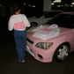 WHITE Y2K SHIRT Pink & Black